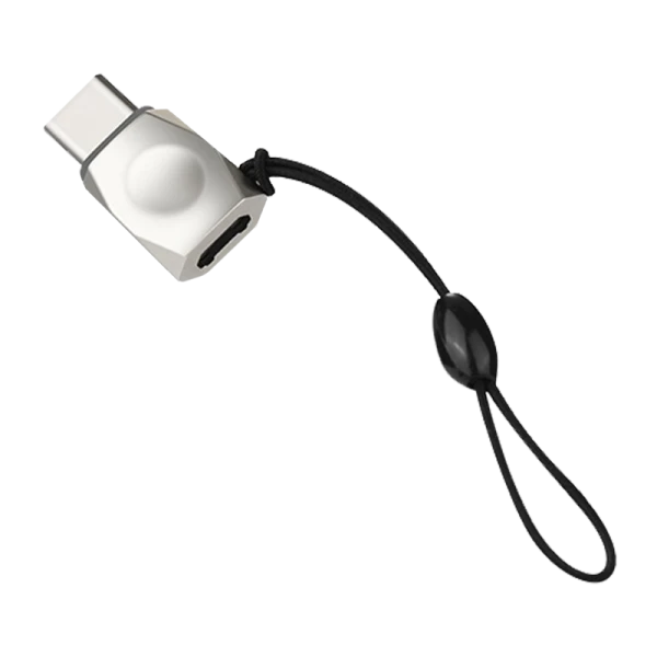 Переходник HOCO UA8 Type-C (m)-microUSB (f) пластик серебряный (1/32/320)