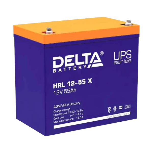 Аккумулятор свинцово-кислотный Delta HRL 12-55 X 12V 55Ah