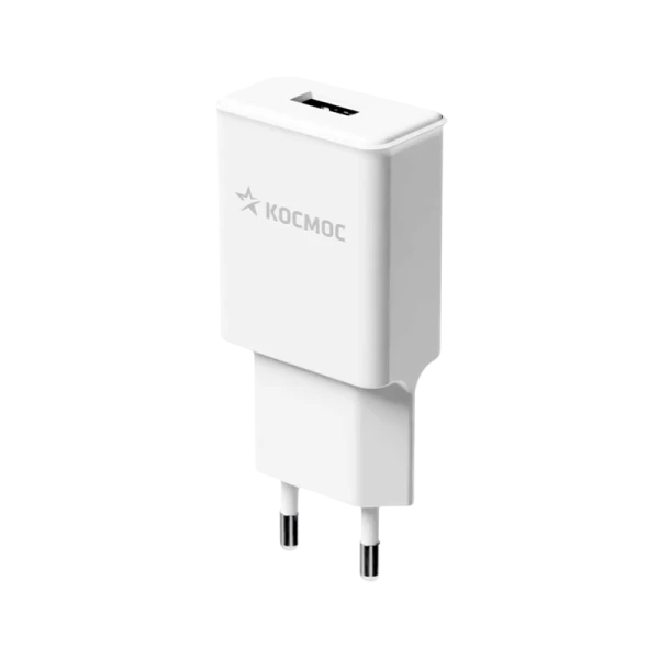 Сетевое З/У Космос USB 2.1A 12W белый (1/40/80)