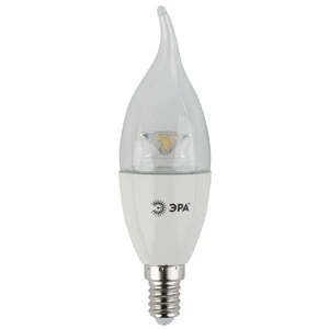 Лампа светодиодная ЭРА BXS E14 7W 4000К 170-265V свеча на ветру прозрачная (1/10/100)