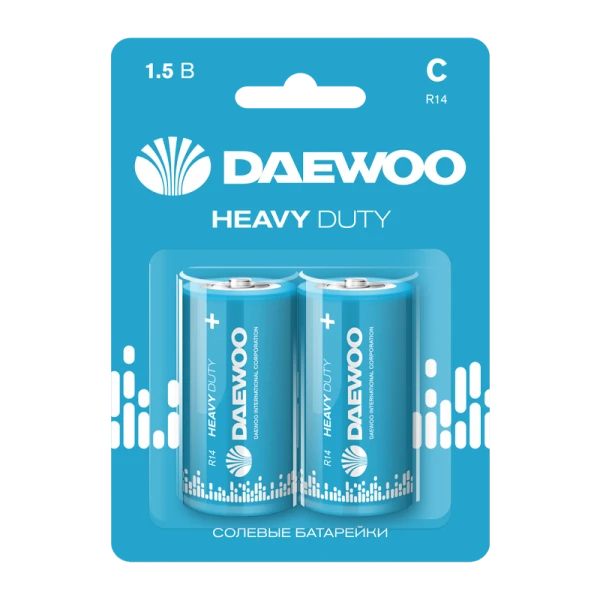 Батарейка Daewoo R14 C BL2 Heavy Duty 1.5V (2/24/192)