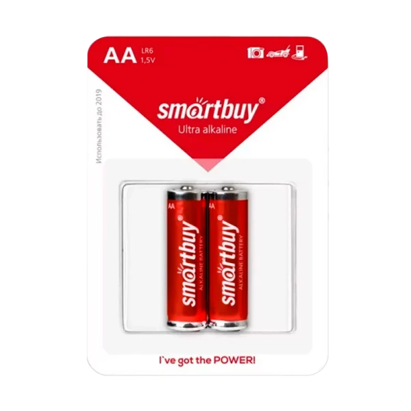 Батарейка Smartbuy LR6 AA BL2 Alkaline 1.5V (2/24/240)