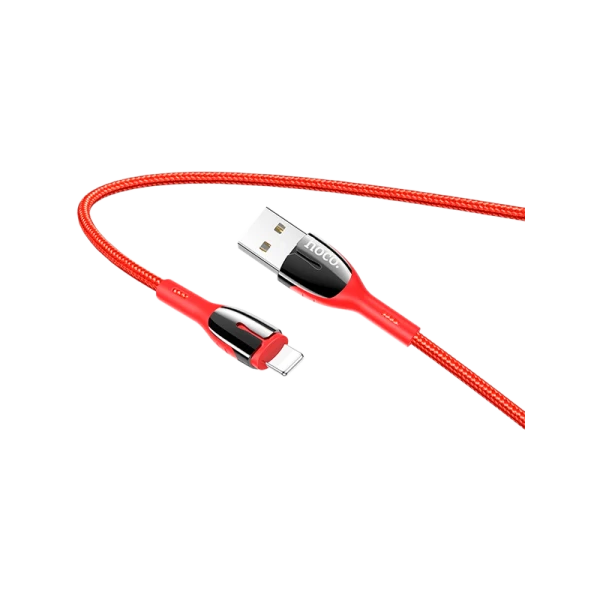 Кабель HOCO U89 USB (m)-Lightning (m) 1.2м 2.4A ткань красный (1/22/220)