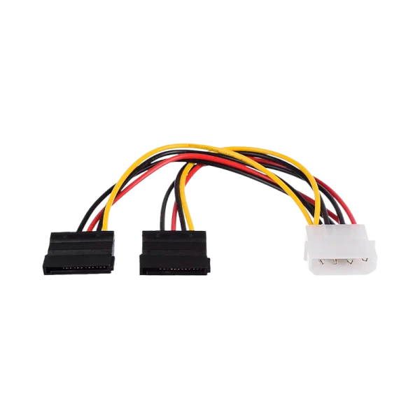 Кабель GoPower MOLEX (f)-2SATA (m) 0.2м PVC RoHS в пакете (1/500)
