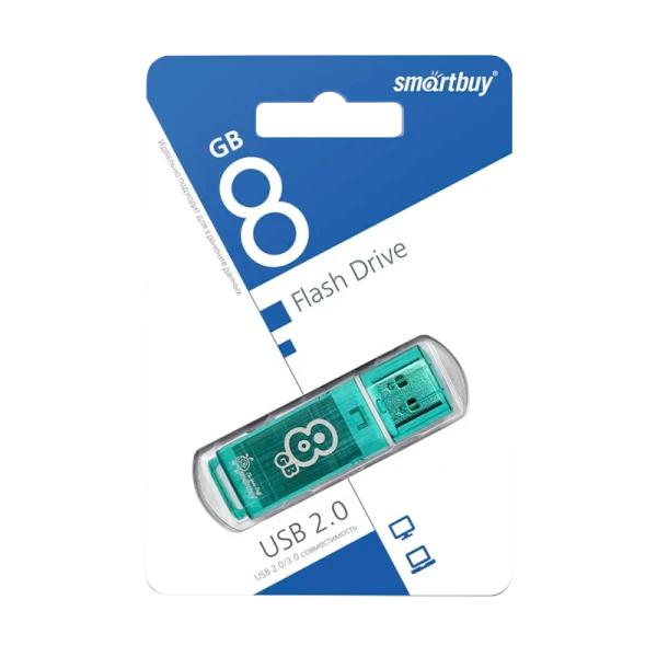 Флеш-накопитель Smartbuy Glossy 8GB USB3.0 пластик зеленый