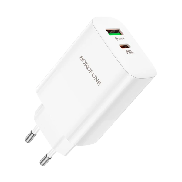 Сетевое З/У Borofone BN10 1USB/Type-C 65W QC3.0 белый (1/35/140)