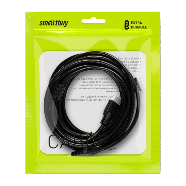 Кабель Smartbuy K-315 HDMI (m)-HDMI (m) 1.5м силикон ver.1.4 черный (1/140)