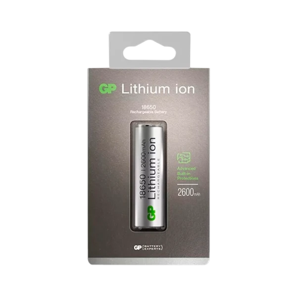 Аккумулятор Li-ion GP 18650 BL1 2600mAh с защитой (1/6/60)