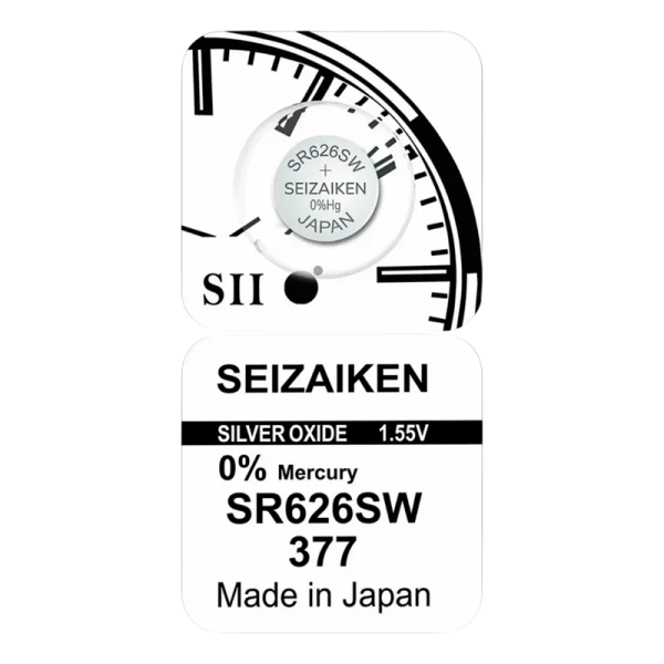 Батарейка SEIZAIKEN 377 (SR626SW) Silver Oxide 1.55V (1/10/100/1000)