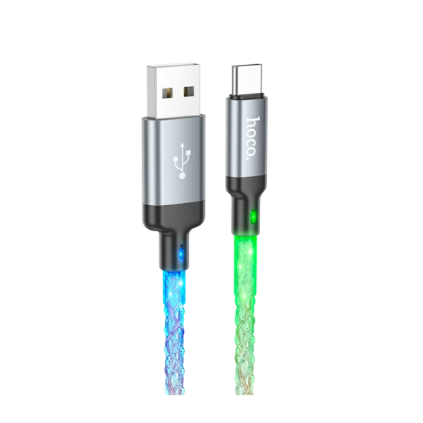 Кабель HOCO U112 USB (m)-Lightning (m) 1.0м 2.4A ПВХ серый (1/22/220)
