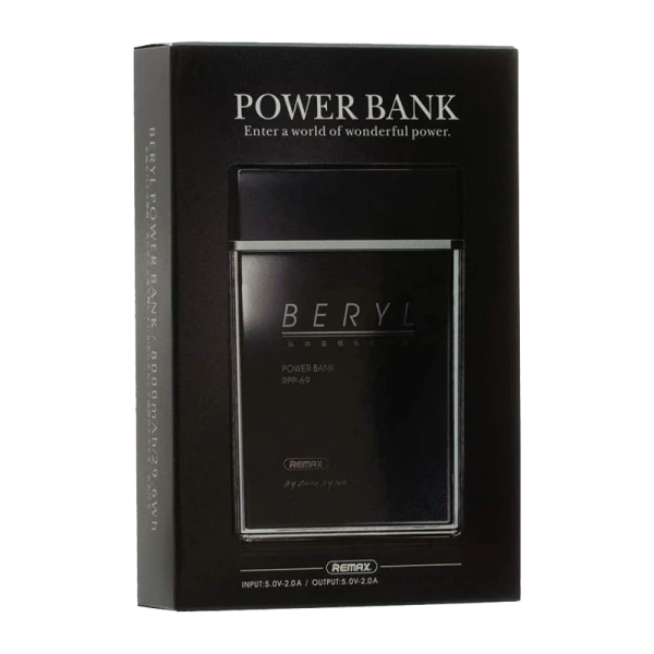Внешний аккумулятор Remax RPP-69 Beryl 8000mAh 2.0A 2USB черный