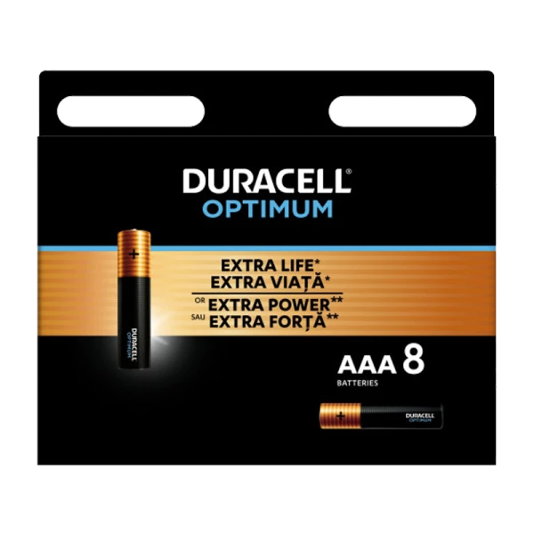 Батарейка Duracell Optimum LR03 AAA BL8 Alkaline 1.5V (8/64)