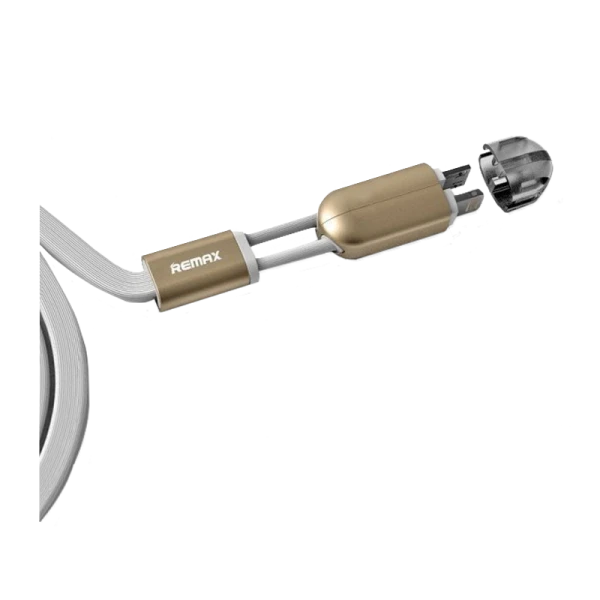 USB Кабель REMAX Binary 2in1 (Micro-Iphone 5/6/7/SE) (1M, 2.1A) RC-025t Белый