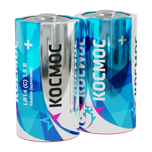 *Батарейка Космос MAX LR14 C Shrink 2 Alkaline 1.5V (2/12/96) 