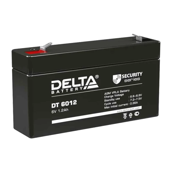 Аккумулятор свинцово-кислотный Delta DT 6012 6V 1.2Ah (1/20)