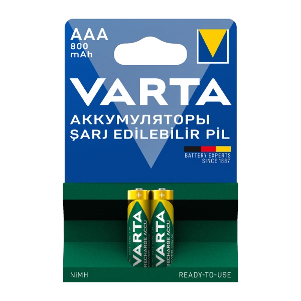 Аккумулятор предзаряженный RTU Varta HR03 AAA BL2 NI-MH 800mAh (2/20/100)