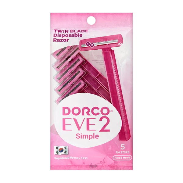 Бритва DORCO EVE 2 TD 708W 2 лезвия пластиковая ручка 5шт. (1/20)