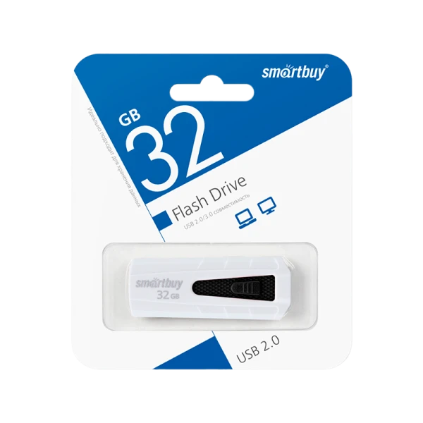 Флеш-накопитель Smartbuy Iron 32GB USB2.0 пластик черный белый