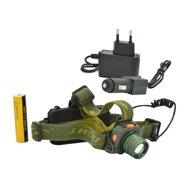 Фонарь налобный Без бренда HT-427 COB от батареек 3хААА USB 3 режима