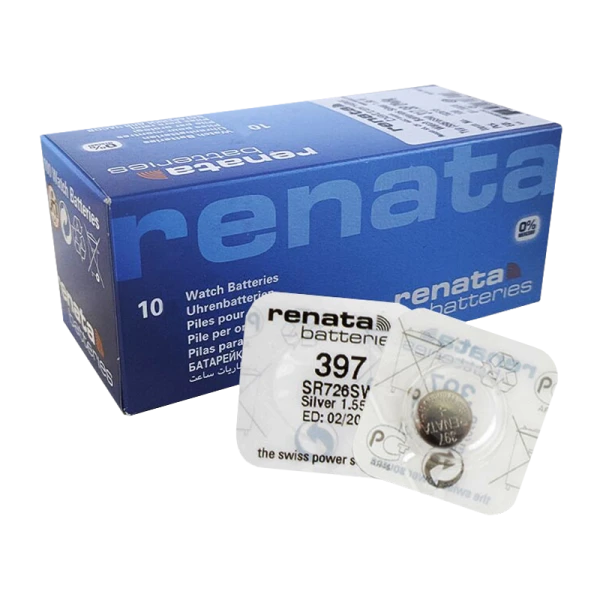*Батарейка Renata 397 (SR726SW) Silver Oxide 1.55V (10/100) 