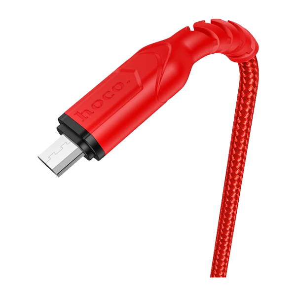 Кабель HOCO X59 USB (m)-microUSB (m) 1.0м 2.4A нейлон красный (1/30/300)