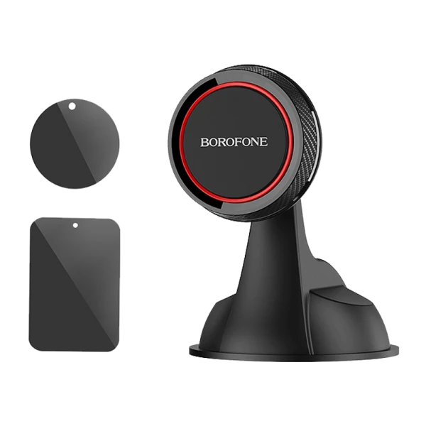 Держатель автомобильный Borofone BH14 присоска магнит черный (1/100)