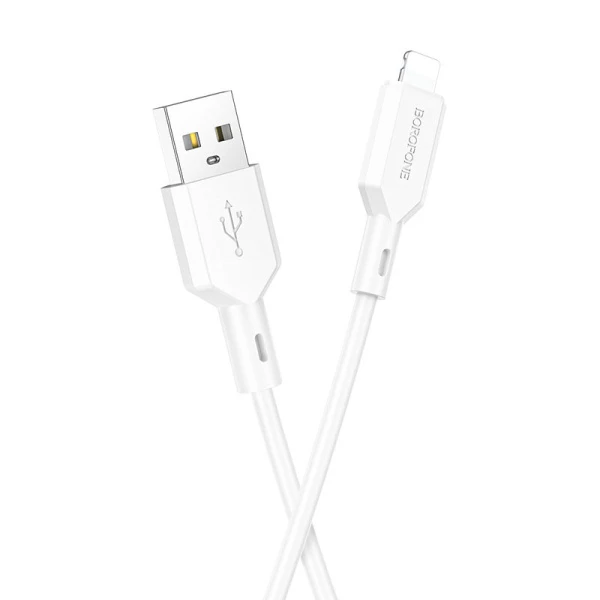 Кабель Borofone BX70 USB (m)-Lightning (m) 1.0м 2.4A ПВХ белый (1/360)