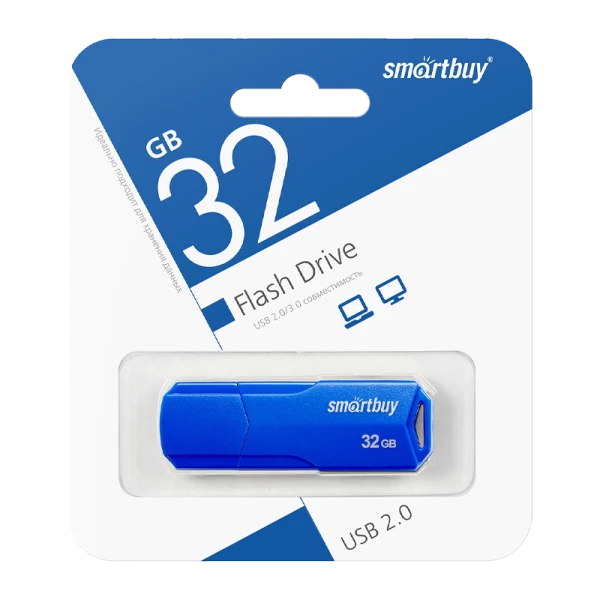 Флеш-накопитель Smartbuy Clue 32GB USB2.0 пластик синий