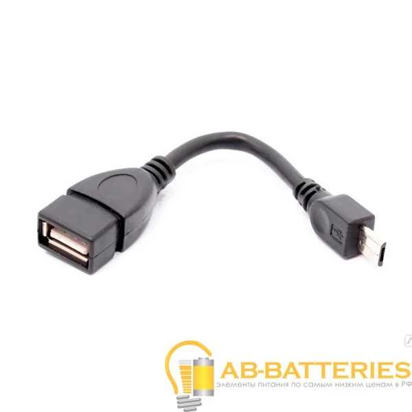 Кабель Atcom USB (f)-microUSB (m) 0.1м силикон черный (1/100/1000)