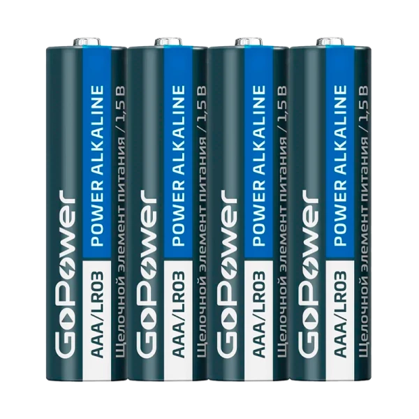 Батарейка GoPower LR03 AAA BL4 Alkaline 1.5V (4/48/576)