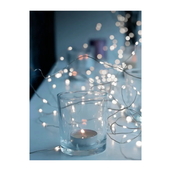 Гирлянда Космос "Золотые нити" 100LED 10.0м уличная медная проволока 8 режимов серебряный (1/36)