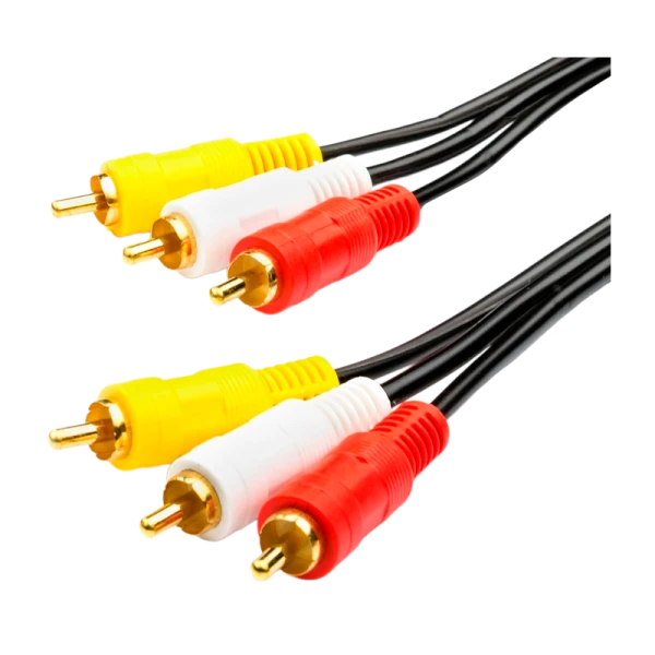 Кабель Atcom AT1002 3xRCA (m)-3xRCA (m) 1.0м силикон черный в пакете (1/10/500)