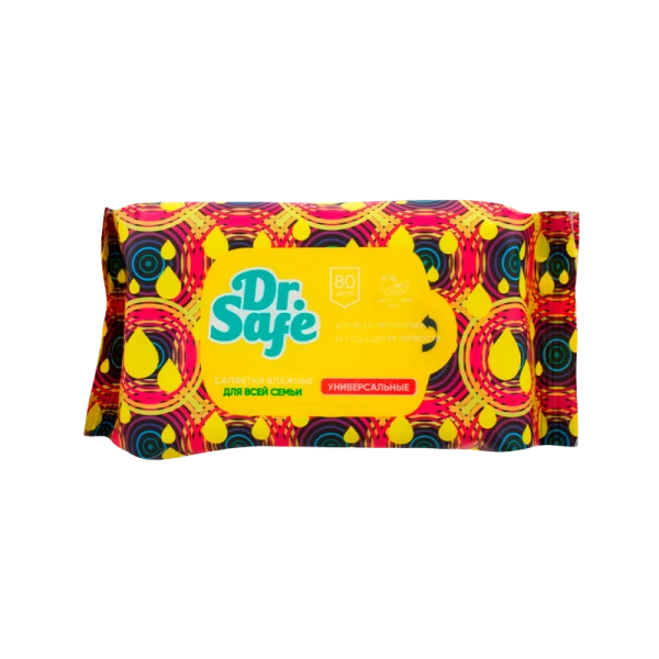 Салфетка Dr.Safe для рук фруктовый микс 80шт.
