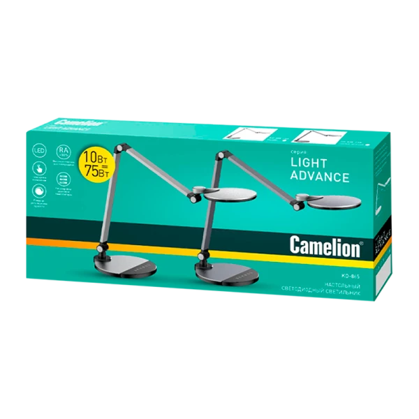Светильник настольный Camelion KD-865 10W IP20 на основании сенс. черный (1/6)