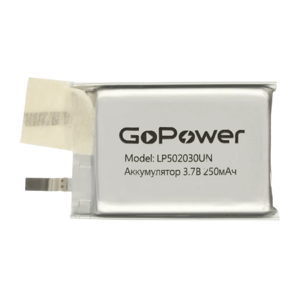 Аккумулятор Li-Pol GoPower LP502030UN PK1 3.7V 250mAh без защиты (1/10)