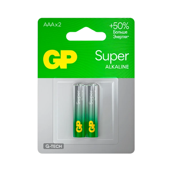 Батарейка GP Super G-Tech LR03 AAA BL2 Alkaline 1.5V (2/20/160) R