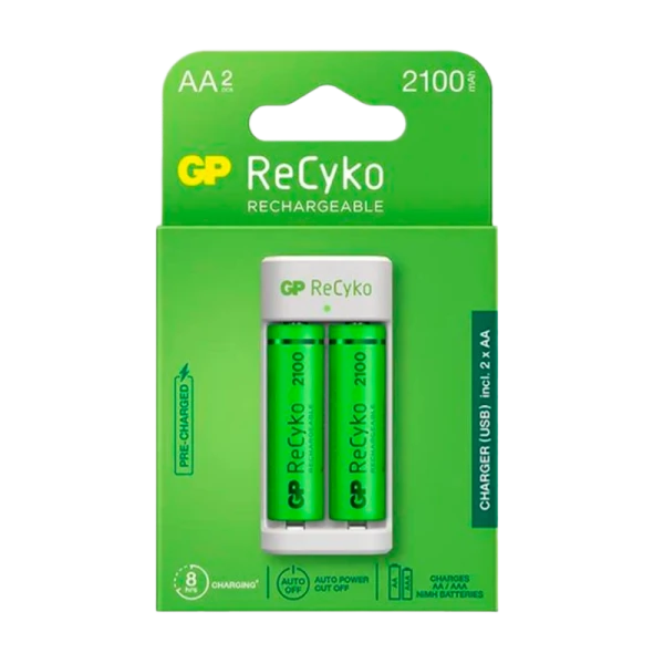З/У для аккумуляторов GP E211/210AAHCCS-2CR1 AA/AAA Ni-MH 2 слота +2AA 2100mAh (1/5/10)