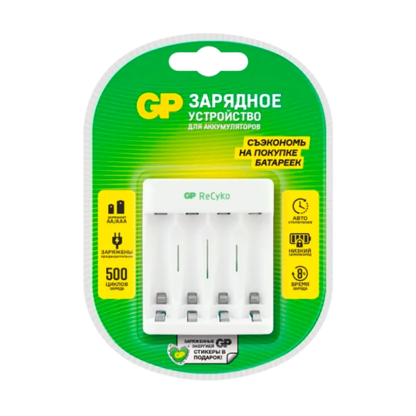 З/У для аккумуляторов GP Е411CS-2CR1 4 слота без аккумуляторов (1/5/10)