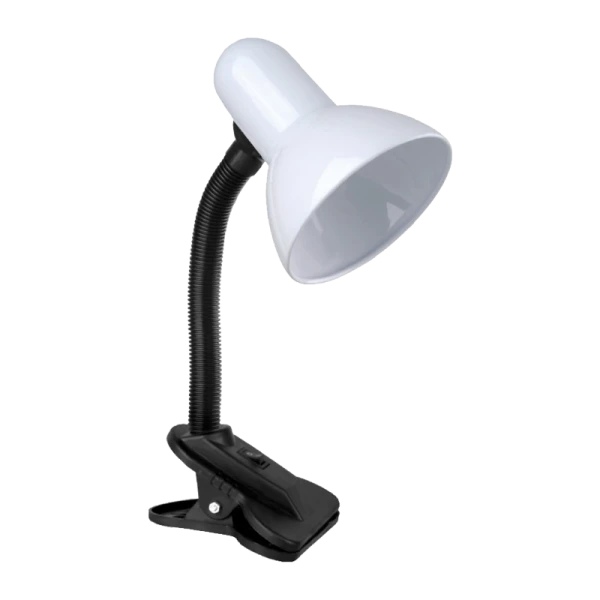 Светильник настольный Camelion KD-320 60W 230V E27 прищепка белый (1/12)