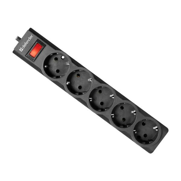 Сетевой фильтр Defender ES largo 3 5р.С/З 10A 125 Дж 3.0м черный (1/30)