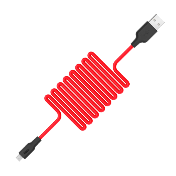 Кабель HOCO X21 USB (m)-microUSB (m) 1.0м 2.0A силикон красный черный (1/29/174)