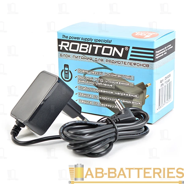 Блок питания ROBITON ID6-500S угловой 5,5x2,1/15 (-) SО-0.5-6 (1/100)