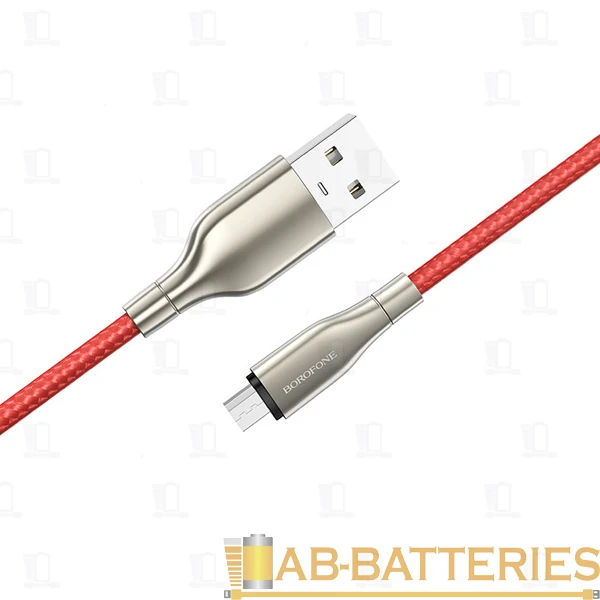 Кабель Borofone BX45 USB (m)-microUSB (m) 1.0м 2.4A нейлон красный (1/360)