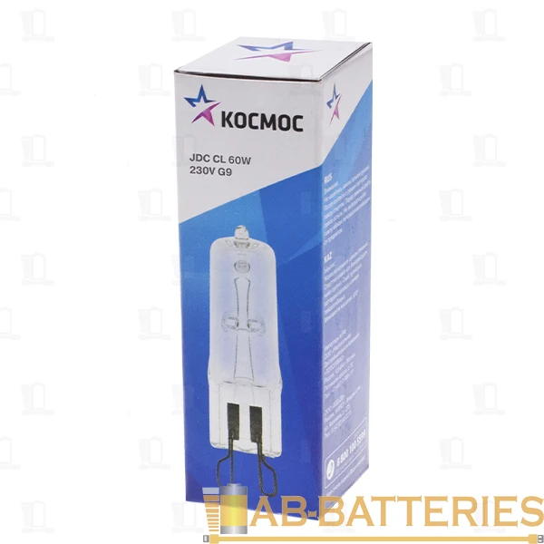 Лампа галогенная Космос JDC G9 60W 230V софит прозрачная