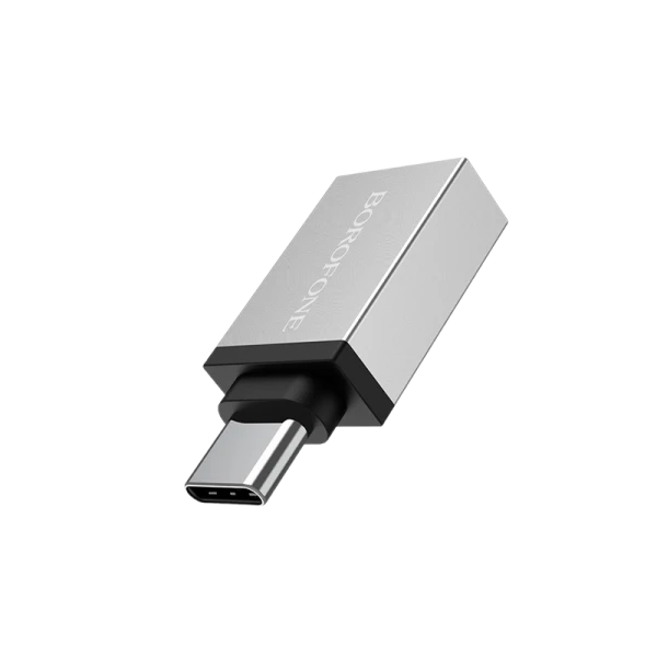 Переходник Borofone BV3 Type-C (m)-USB (f) алюминий серебряный (1/100/600)