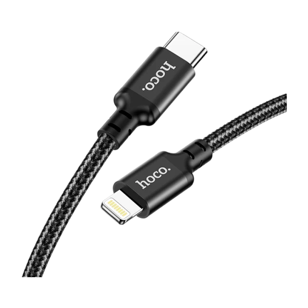 Кабель HOCO X14 Lightning (m)-Type-C (m) 1.0м 3.0A 20W нейлон черный (1/20/200)
