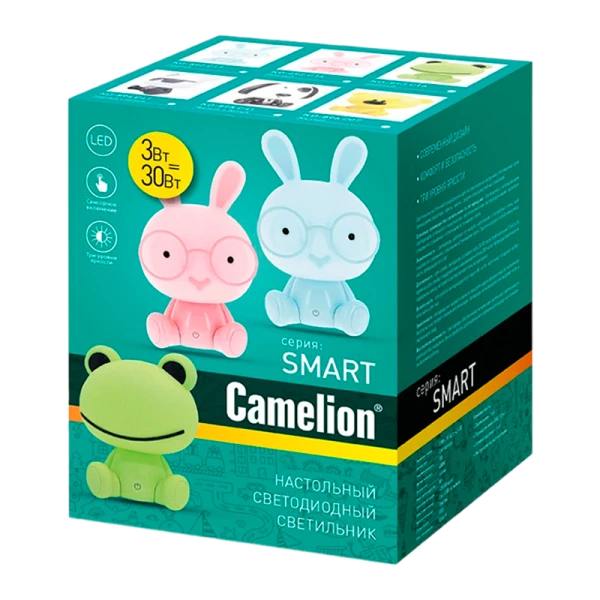 Светильник настольный Camelion KD-892 3W 1LED IP20 на основании сенс. голубой (1/12)