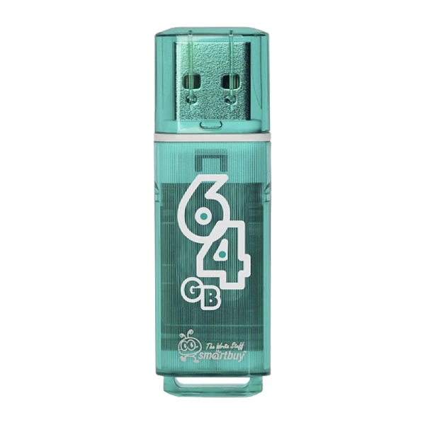 Флеш-накопитель Smartbuy Glossy 64GB USB2.0 пластик зеленый