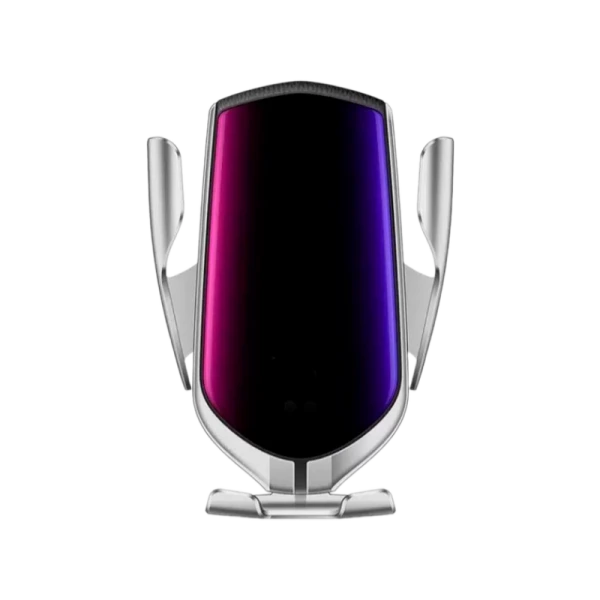 Держатель автомобильный Без бренда R1 в воздуховод беспр. зар. Qi серебряный (1/50)