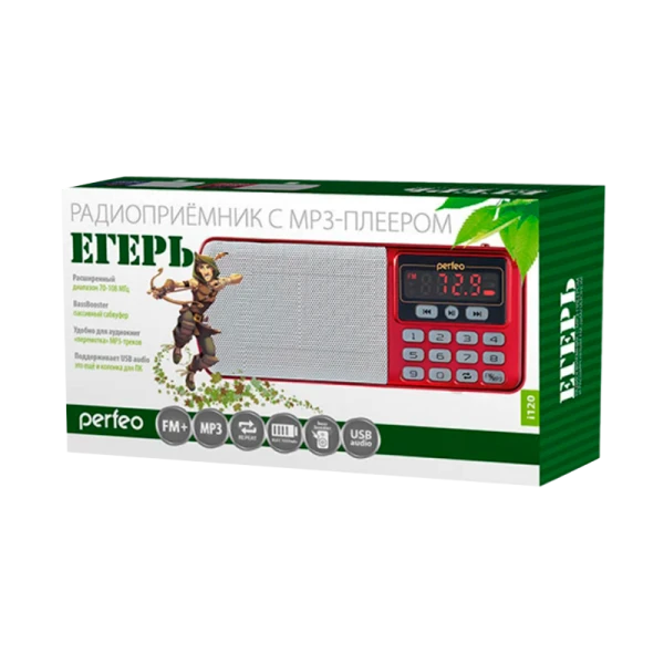 Радиоприемник Perfeo ЕГЕРЬ 3W пластик microSD USB/Jack3.5 синий (1/10)